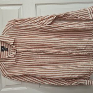 H&M Men's Striped Shirt, SIze XXL - Light Terracotta and White